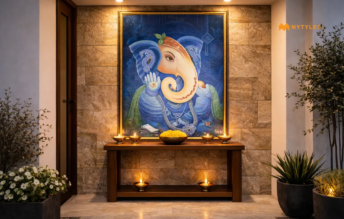 Ganesha Poster Tile in Entrance (1)